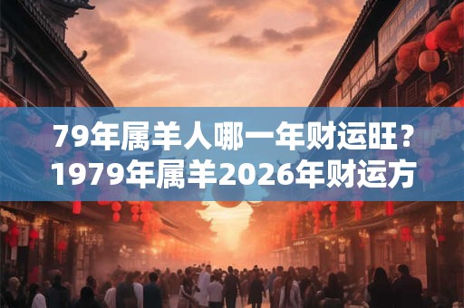 79年属羊人哪一年财运旺？1979年属羊2026年财运方向
