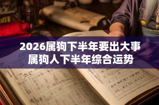 2026属狗下半年要出大事 属狗人下半年综合运势