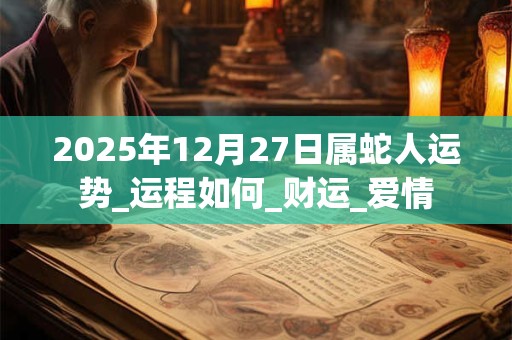 2025年12月27日属蛇人运势_运程如何_财运_爱情
