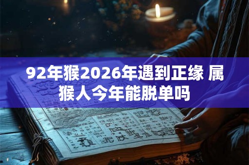 92年猴2026年遇到正缘 属猴人今年能脱单吗