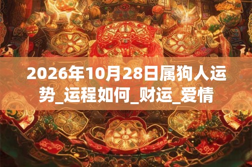 2026年10月28日属狗人运势_运程如何_财运_爱情