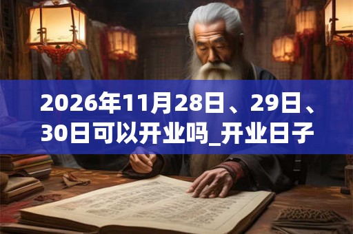 2026年11月28日、29日、30日可以开业吗_开业日子好吗