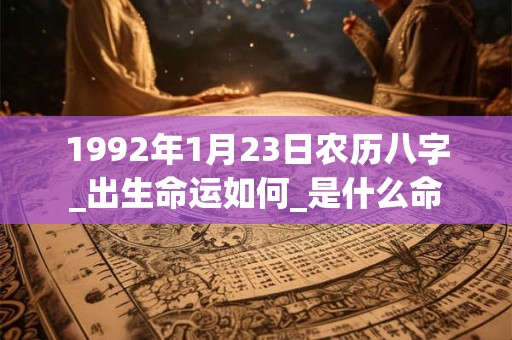 1992年1月23日农历八字_出生命运如何_是什么命
