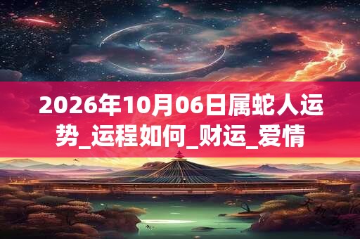 2026年10月06日属蛇人运势_运程如何_财运_爱情 2026年10月06日属蛇人运势_运程如何_财运_爱情