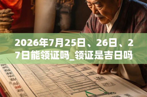 2026年7月25日、26日、27日能领证吗_领证是吉日吗