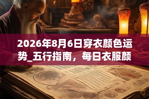 2026年8月6日穿衣颜色运势_五行指南，每日衣服颜色幸运色