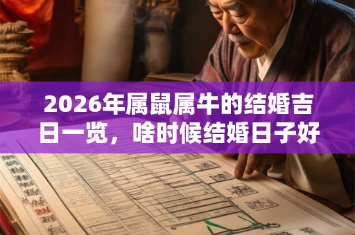 2026年属鼠属牛的结婚吉日一览，啥时候结婚日子好？