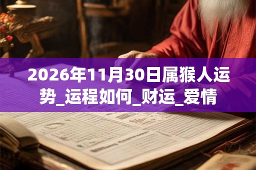 2026年11月30日属猴人运势_运程如何_财运_爱情