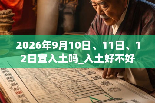 2026年9月10日、11日、12日宜入土吗_入土好不好