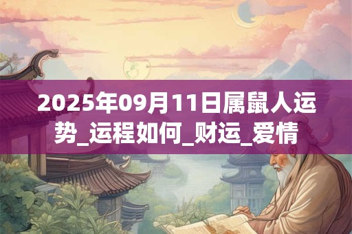 2025年09月11日属鼠人运势_运程如何_财运_爱情