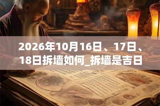 2026年10月16日、17日、18日拆墙如何_拆墙是吉日吗