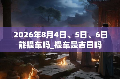 2026年8月4日、5日、6日能提车吗_提车是吉日吗