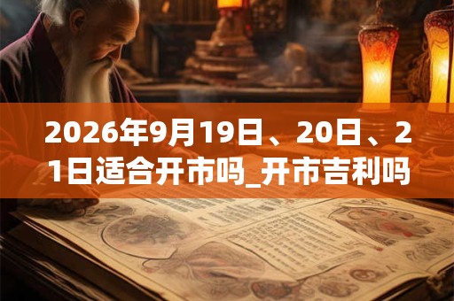 2026年9月19日、20日、21日适合开市吗_开市吉利吗