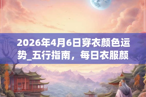 2026年4月6日穿衣颜色运势_五行指南，每日衣服颜色幸运色