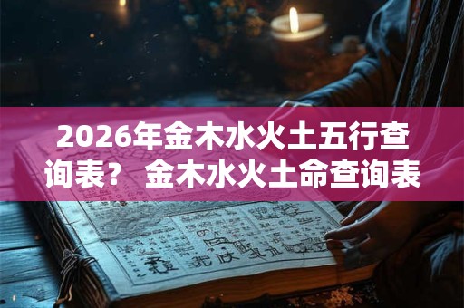 2026年金木水火土五行查询表？ 金木水火土命查询表图2026年
