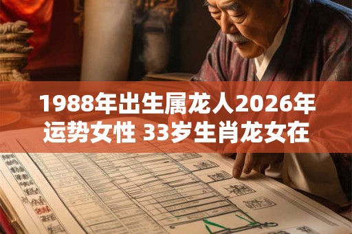 1988年出生属龙人2026年运势女性 33岁生肖龙女在2026年运气如何