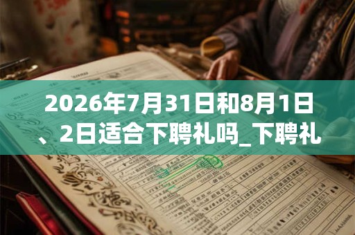 2026年7月31日和8月1日、2日适合下聘礼吗_下聘礼吉利吗
