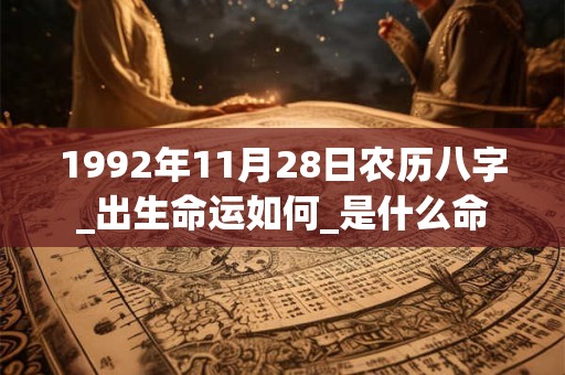 1992年11月28日农历八字_出生命运如何_是什么命