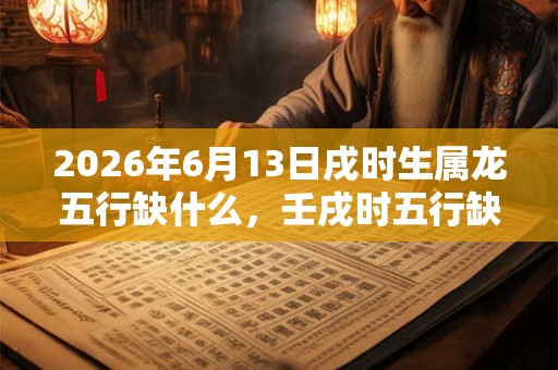 2026年6月13日戌时生属龙五行缺什么，壬戌时五行缺什么
