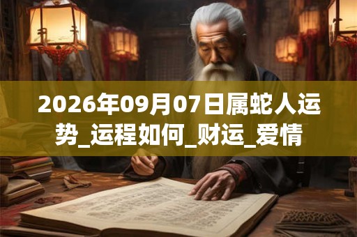2026年09月07日属蛇人运势_运程如何_财运_爱情