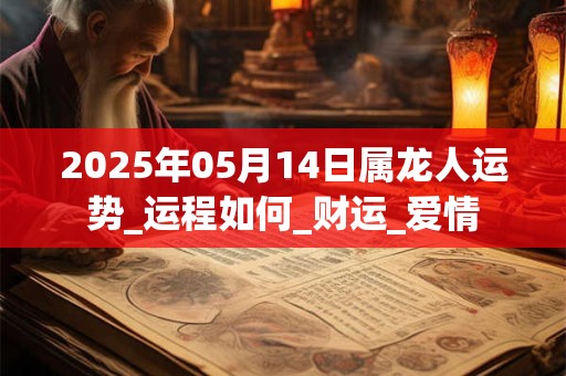 2025年05月14日属龙人运势_运程如何_财运_爱情