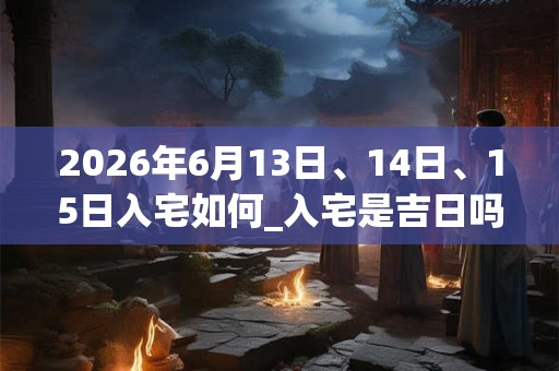 2026年6月13日、14日、15日入宅如何_入宅是吉日吗