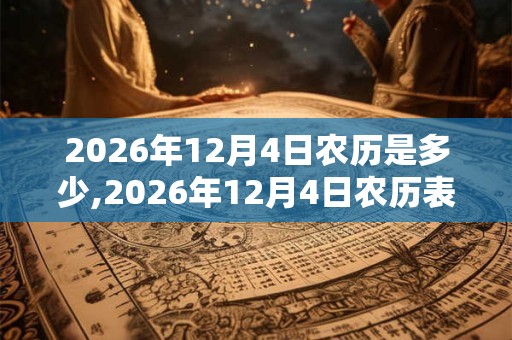 2026年12月4日农历是多少,2026年12月4日农历表