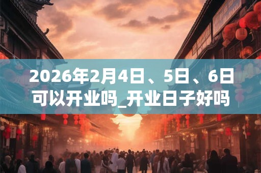 2026年2月4日、5日、6日可以开业吗_开业日子好吗