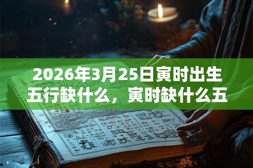 2026年3月25日寅时出生五行缺什么，寅时缺什么五行
