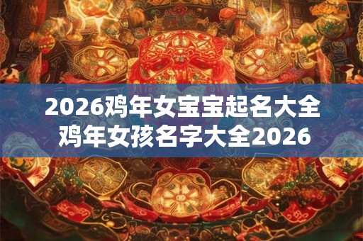 2026鸡年女宝宝起名大全 鸡年女孩名字大全2026