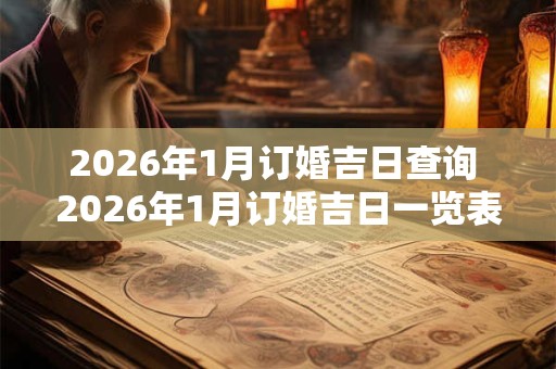 2026年1月订婚吉日查询 2026年1月订婚吉日一览表