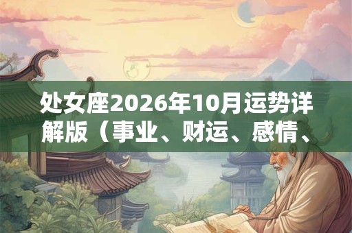 处女座2026年10月运势详解版（事业、财运、感情、健康）
