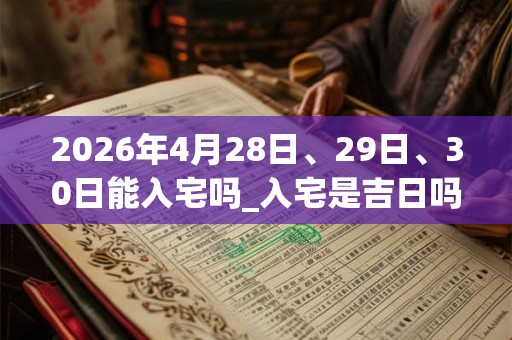 2026年4月28日、29日、30日能入宅吗_入宅是吉日吗