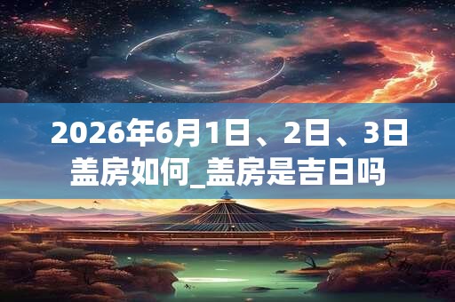 2026年6月1日、2日、3日盖房如何_盖房是吉日吗