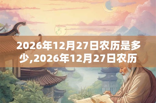 2026年12月27日农历是多少,2026年12月27日农历表