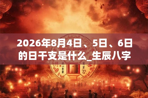 2026年8月4日、5日、6日的日干支是什么_生辰八字 2026年8月4日、5日、6日的日干支是什么_生辰八字