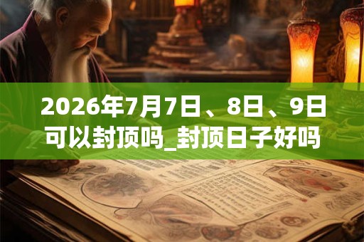 2026年7月7日、8日、9日可以封顶吗_封顶日子好吗