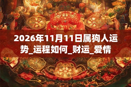 2026年11月11日属狗人运势_运程如何_财运_爱情
