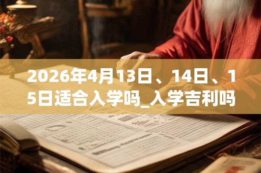 2026年4月13日、14日、15日适合入学吗_入学吉利吗