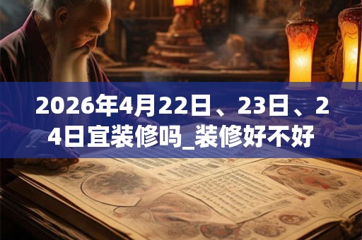 2026年4月22日、23日、24日宜装修吗_装修好不好