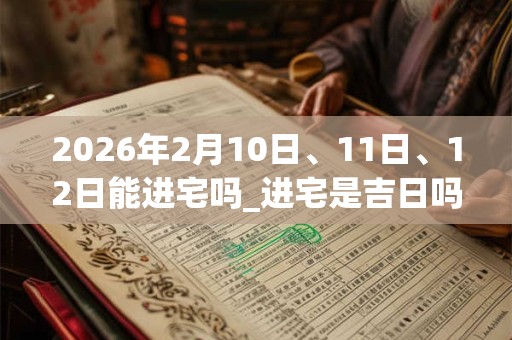 2026年2月10日、11日、12日能进宅吗_进宅是吉日吗