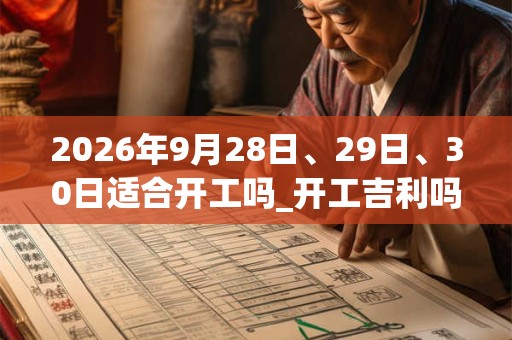 2026年9月28日、29日、30日适合开工吗_开工吉利吗