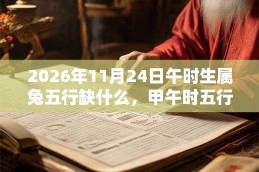 2026年11月24日午时生属兔五行缺什么，甲午时五行缺什么