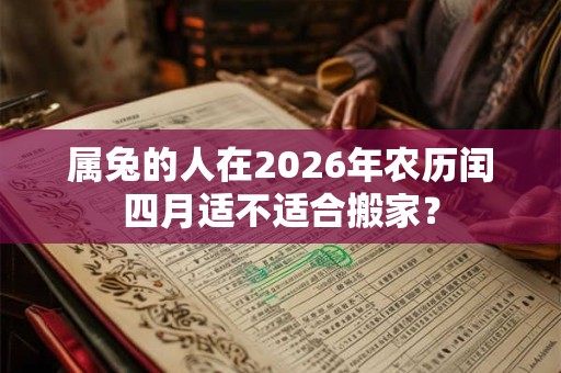 属兔的人在2026年农历闰四月适不适合搬家？