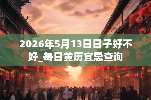 2026年5月13日日子好不好_每日黄历宜忌查询