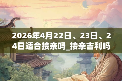 2026年4月22日、23日、24日适合接亲吗_接亲吉利吗