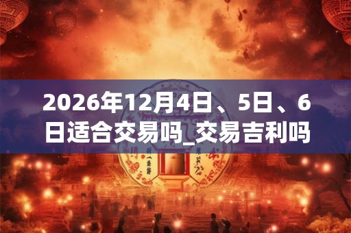 2026年12月4日、5日、6日适合交易吗_交易吉利吗