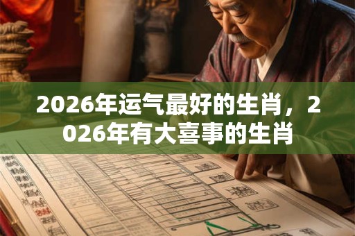 2026年运气最好的生肖，2026年有大喜事的生肖