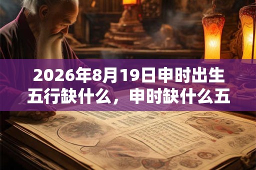 2026年8月19日申时出生五行缺什么，申时缺什么五行