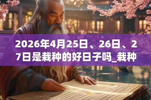 2026年4月25日、26日、27日是栽种的好日子吗_栽种可以吗